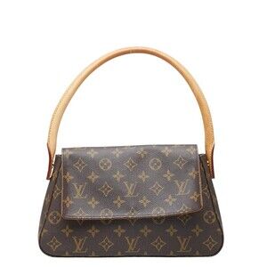 Louis Vuitton Monogram Looping Shoulder Bag Handbag Brown Leather